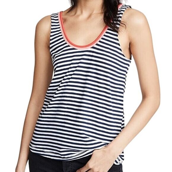 Splendid x Gray Malin Seaside Stripe Scoop Neck Nautical Tank Top - Picture 1 of 6